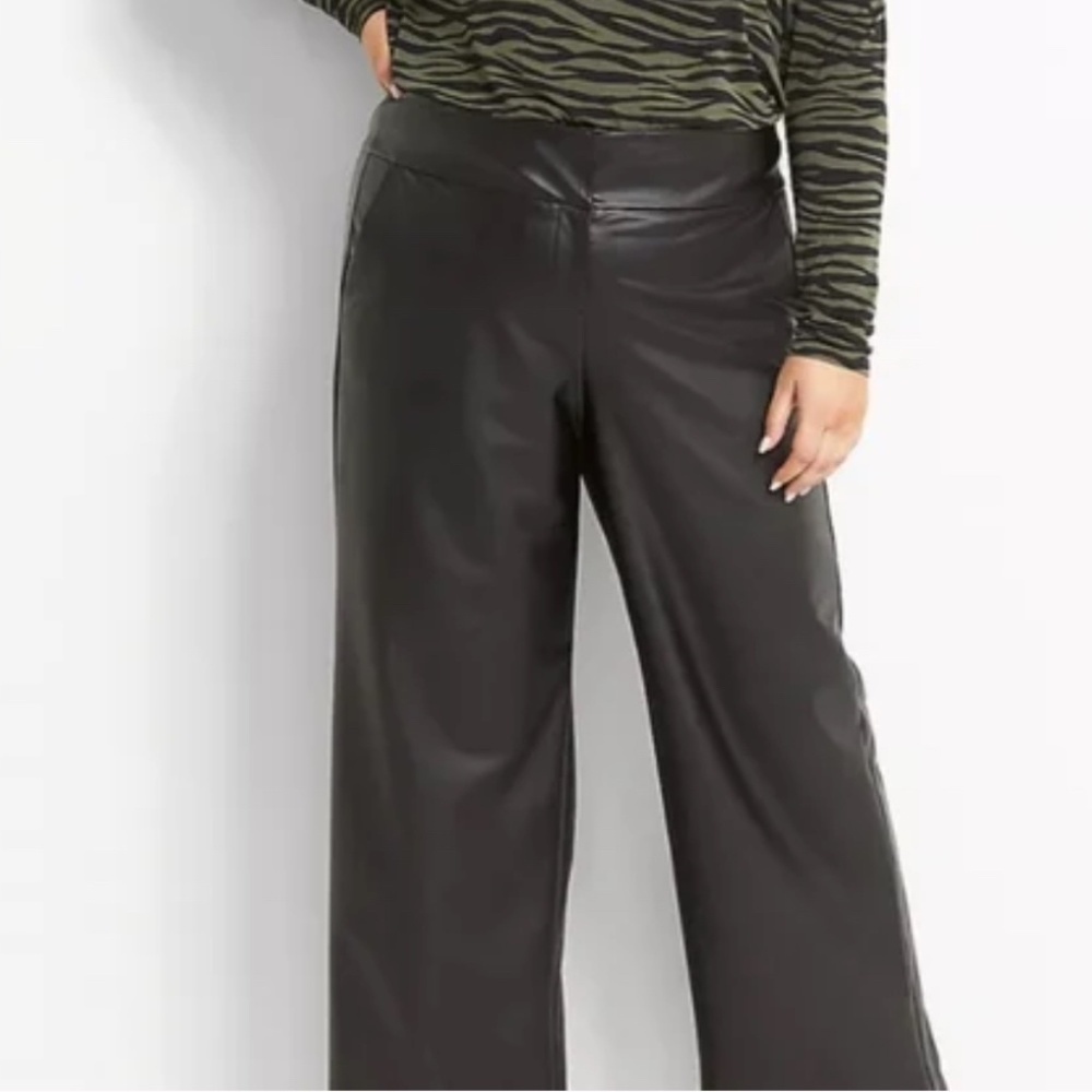 Lane Bryant Faux Leather Wide Leg Pant, 18 NWOT